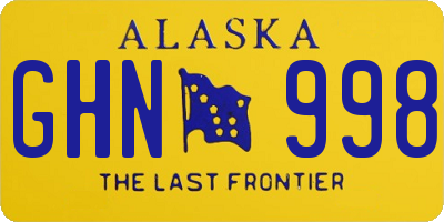 AK license plate GHN998