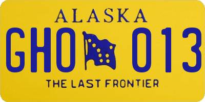 AK license plate GHO013