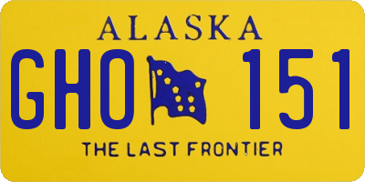 AK license plate GHO151