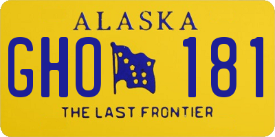 AK license plate GHO181