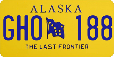 AK license plate GHO188