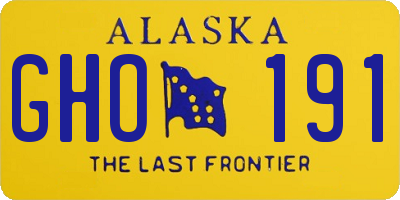 AK license plate GHO191