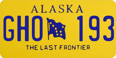 AK license plate GHO193