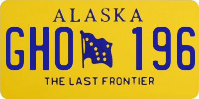 AK license plate GHO196