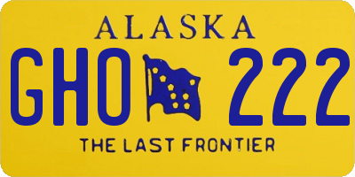 AK license plate GHO222