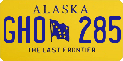 AK license plate GHO285