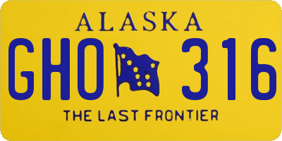AK license plate GHO316