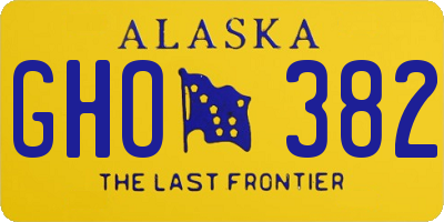 AK license plate GHO382