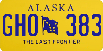 AK license plate GHO383