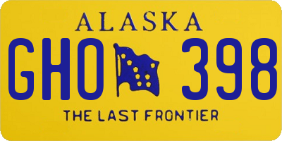 AK license plate GHO398