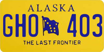 AK license plate GHO403