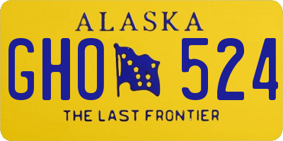 AK license plate GHO524