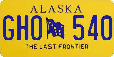 AK license plate GHO540