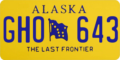 AK license plate GHO643