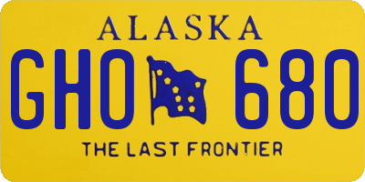 AK license plate GHO680