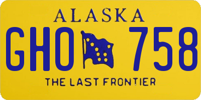 AK license plate GHO758