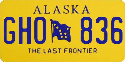 AK license plate GHO836