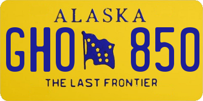 AK license plate GHO850