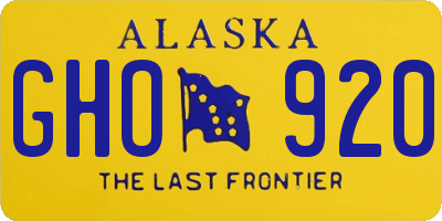AK license plate GHO920