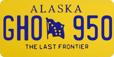 AK license plate GHO950