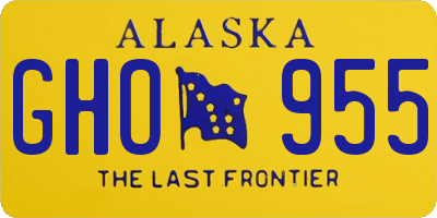 AK license plate GHO955