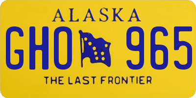 AK license plate GHO965