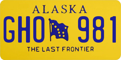 AK license plate GHO981