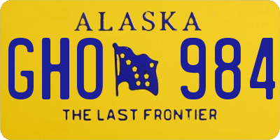 AK license plate GHO984