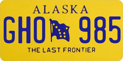 AK license plate GHO985