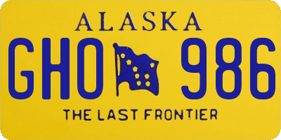 AK license plate GHO986