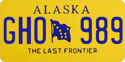 AK license plate GHO989