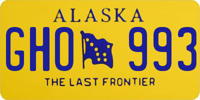 AK license plate GHO993