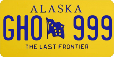 AK license plate GHO999