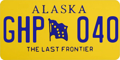 AK license plate GHP040