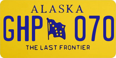 AK license plate GHP070
