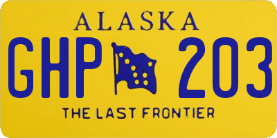 AK license plate GHP203