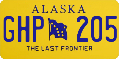 AK license plate GHP205
