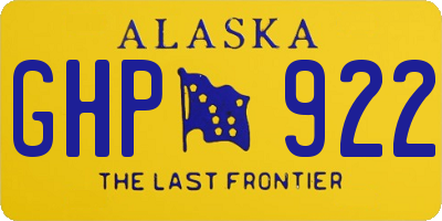 AK license plate GHP922