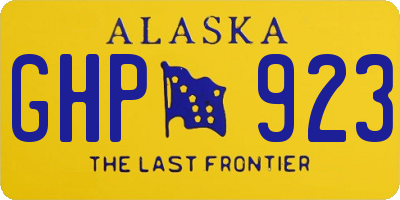 AK license plate GHP923