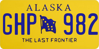 AK license plate GHP982