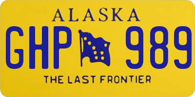 AK license plate GHP989