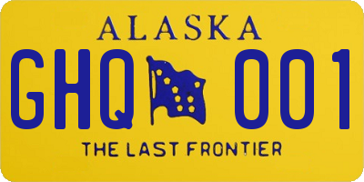 AK license plate GHQ001