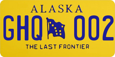 AK license plate GHQ002