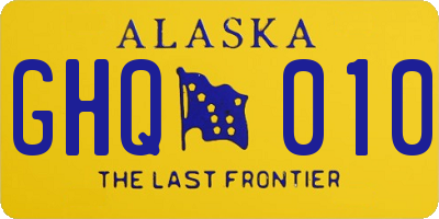 AK license plate GHQ010