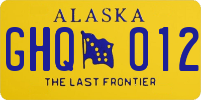 AK license plate GHQ012