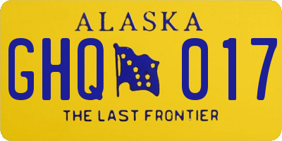 AK license plate GHQ017