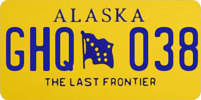 AK license plate GHQ038