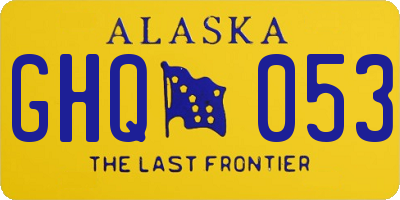AK license plate GHQ053