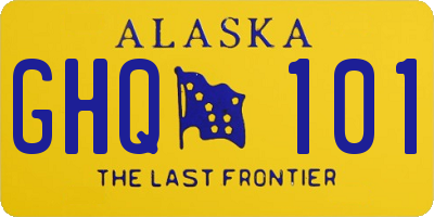 AK license plate GHQ101