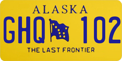 AK license plate GHQ102